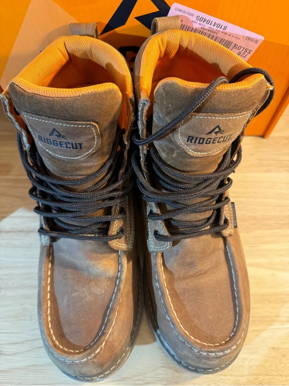 Men's Ridgecut Brown Moc Toe Work Boots Size 10D